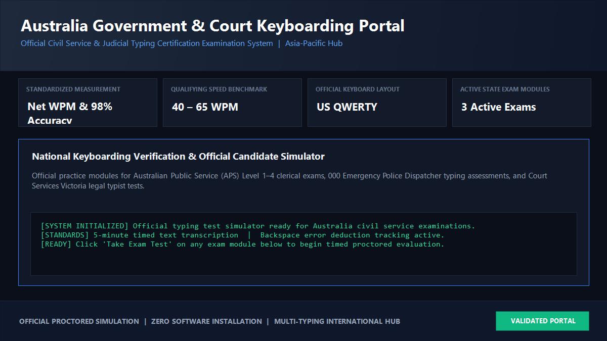 Australia Civil Service and Court Typing Test