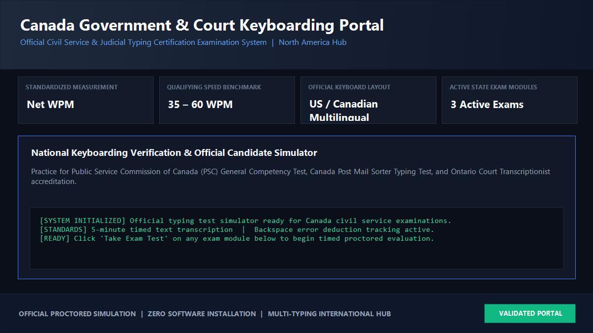 Canada Civil Service and Court Typing Test