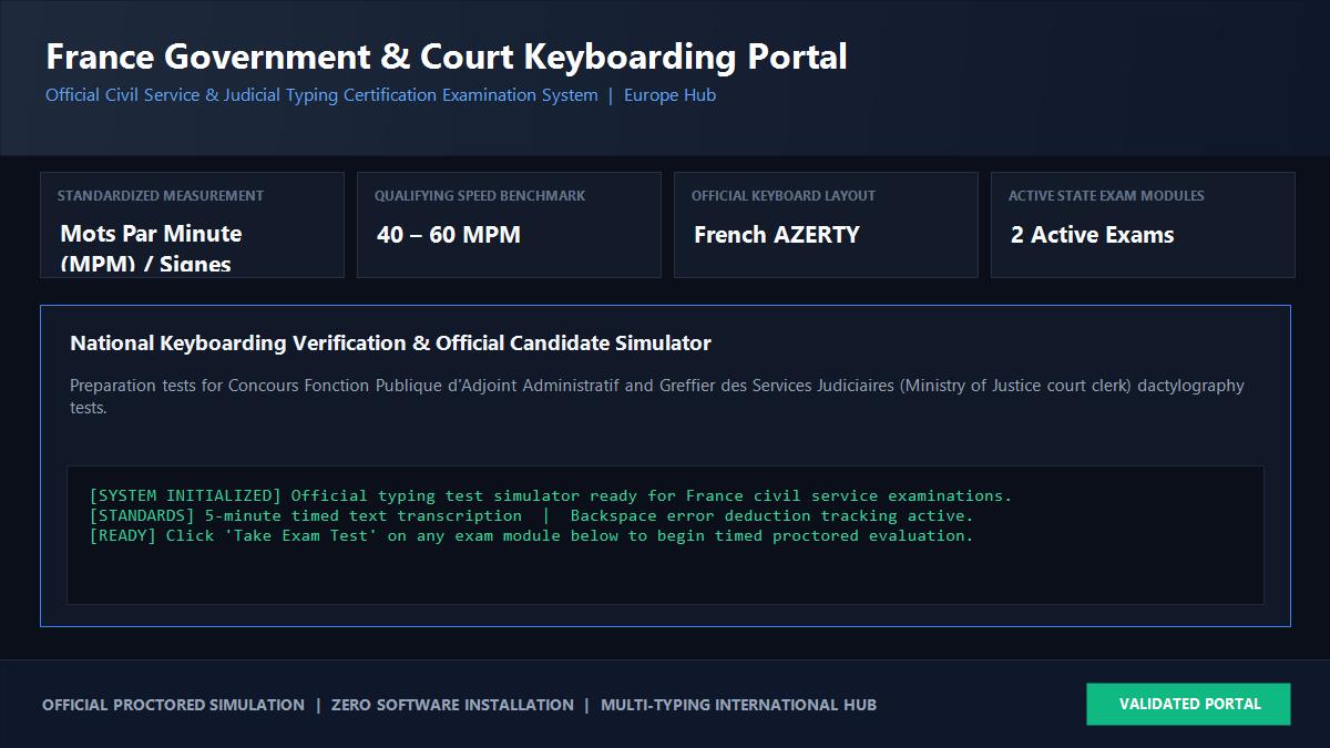 France Civil Service and Court Typing Test