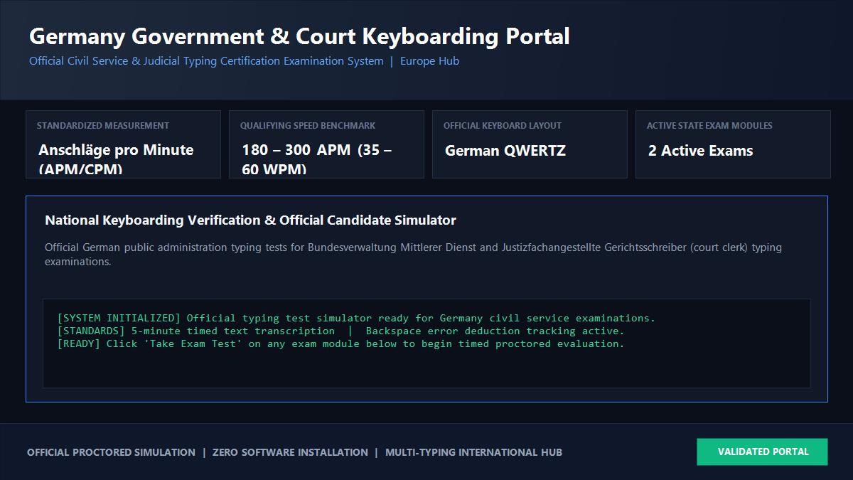 Germany Civil Service and Court Typing Test