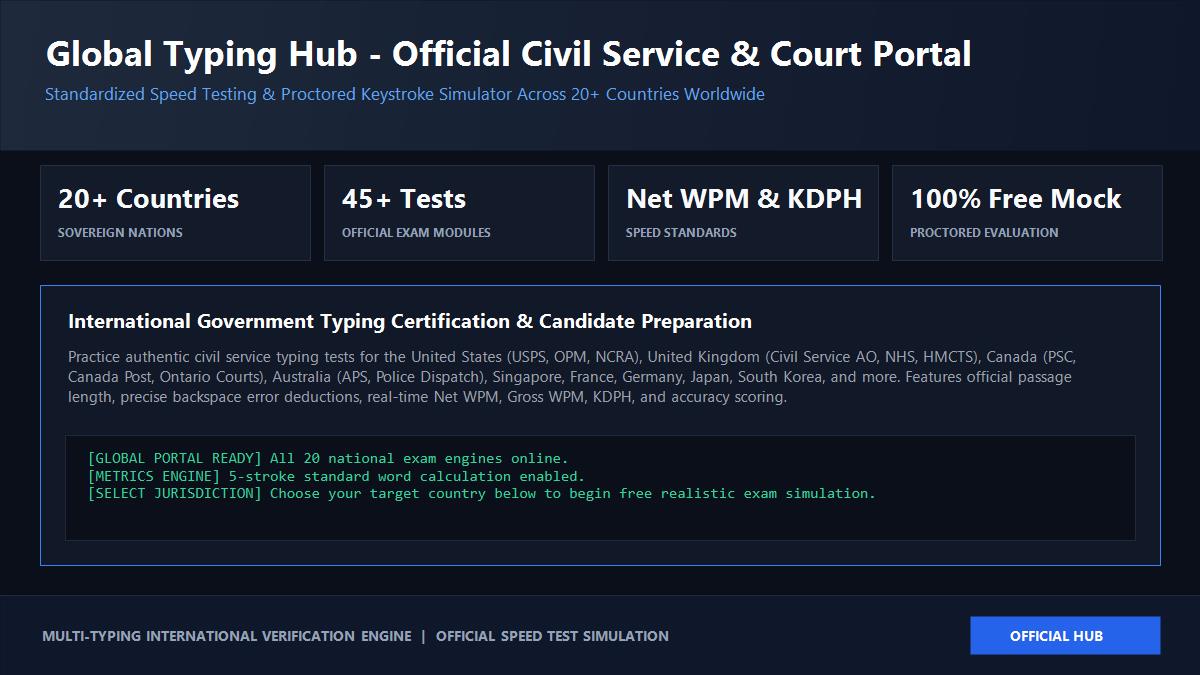 All Global Government Typing Exams Directory - Official Examination Interface