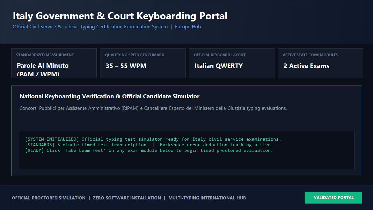 Italy Civil Service and Court Typing Test