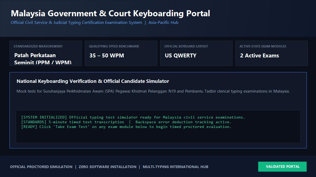 Malaysia Civil Service and Court Typing Test