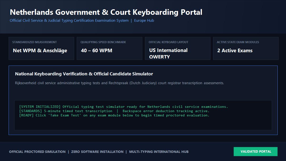 Netherlands Civil Service and Court Typing Test
