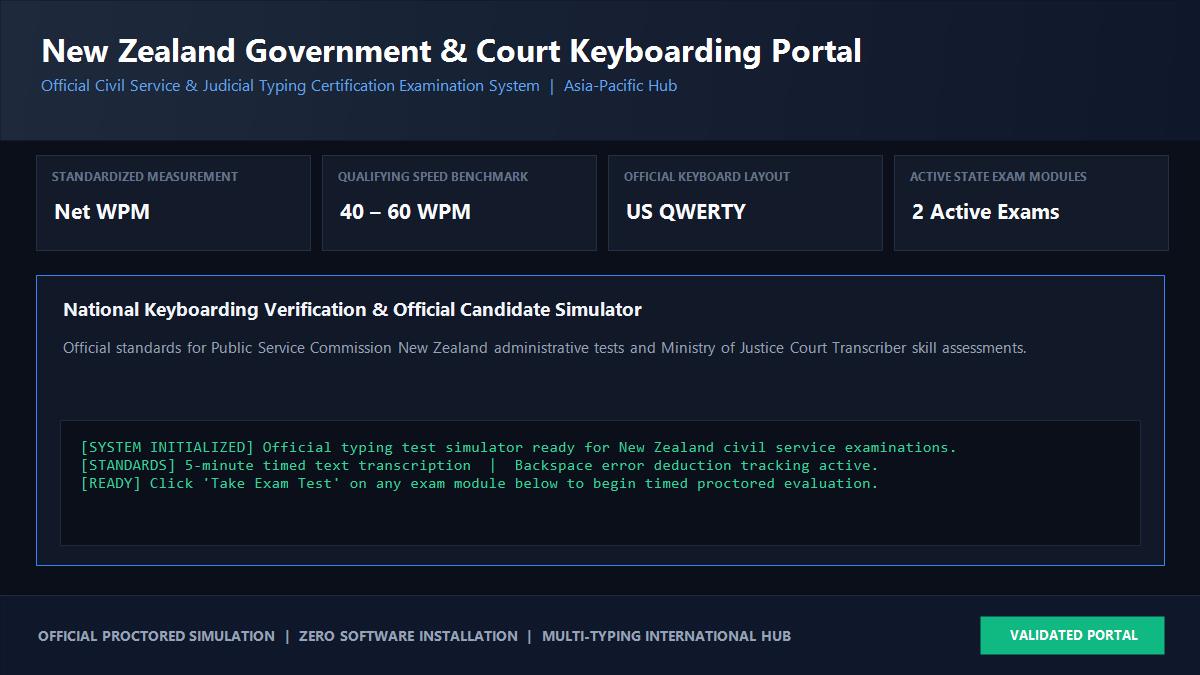 New Zealand Civil Service and Court Typing Test