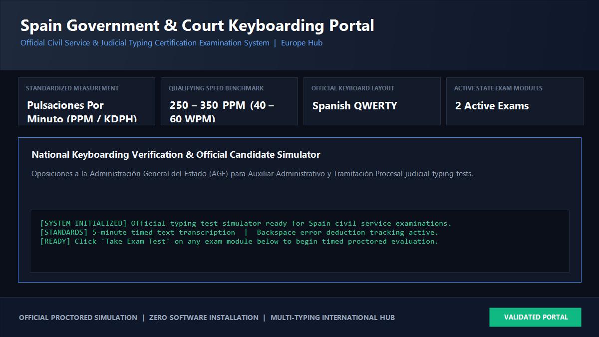 Spain Civil Service and Court Typing Test