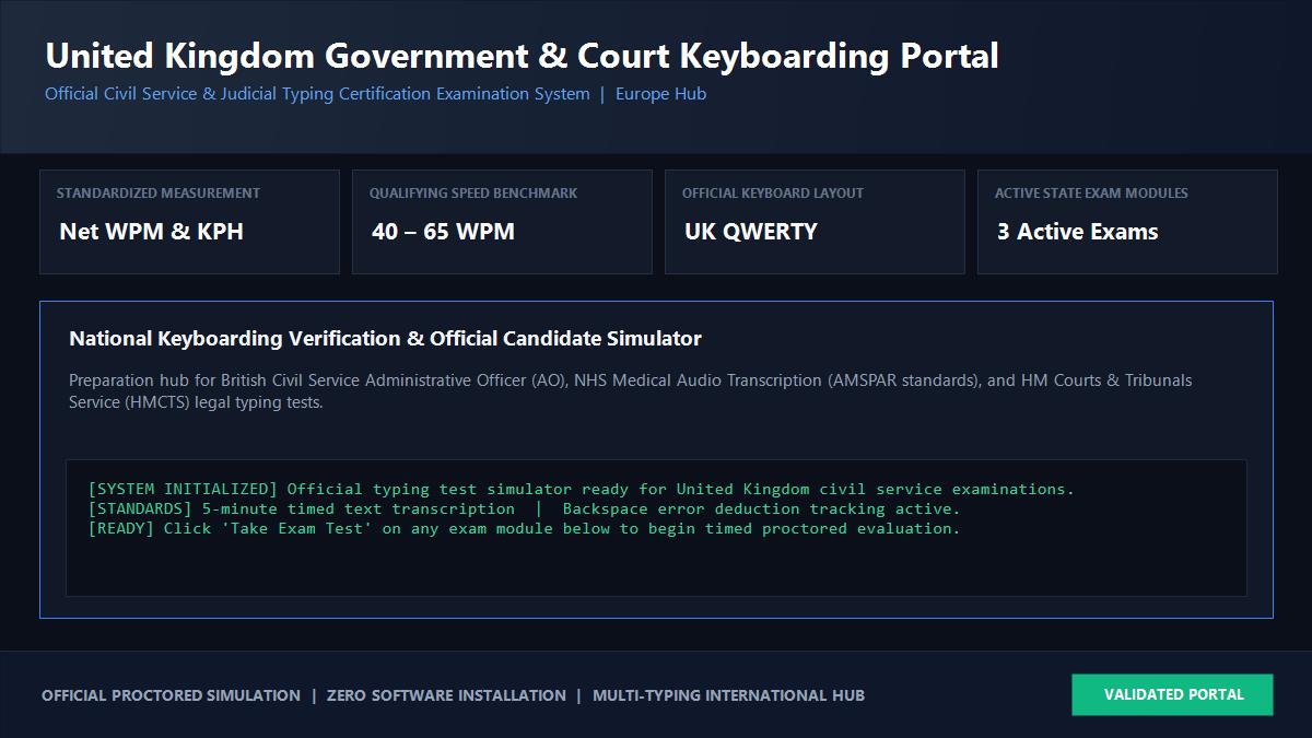 United Kingdom Civil Service and Court Typing Test