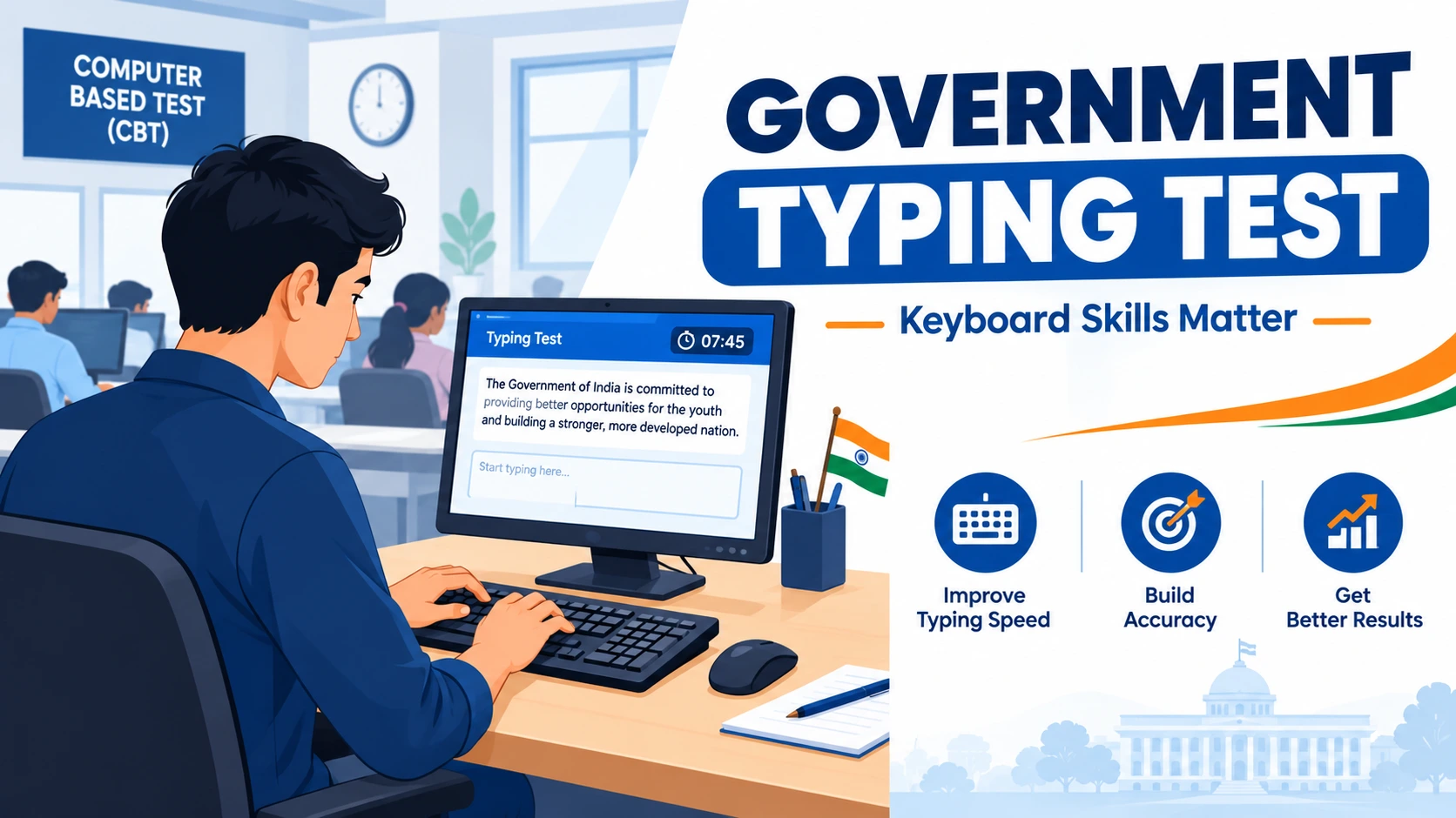 Government Exam Typing Test Keyboard Mandatory SSC Railway High Court CPCT Speed Requirements 2026 India Voice Typing Not Allowed