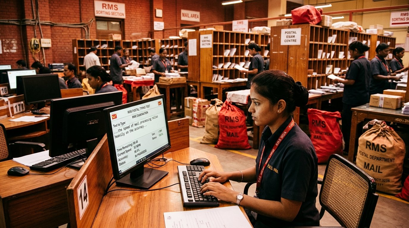 Railway Mail Service RMS Sorting Assistant Typing Examination Computer Terminal