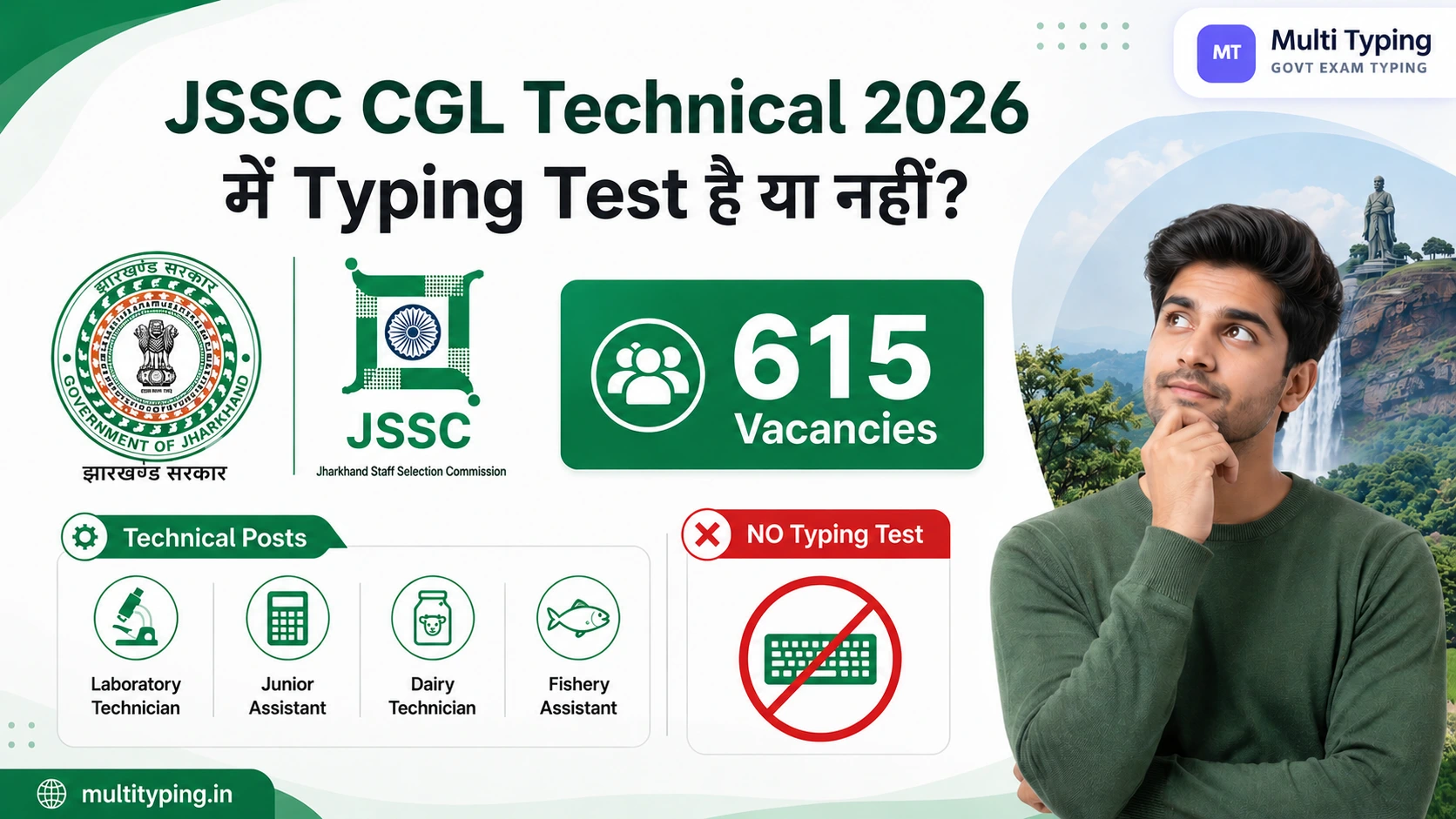 JSSC CGL Technical JTGLCCE 2026 - Typing Test Hai Ya Nahi Complete Guide 615 Posts