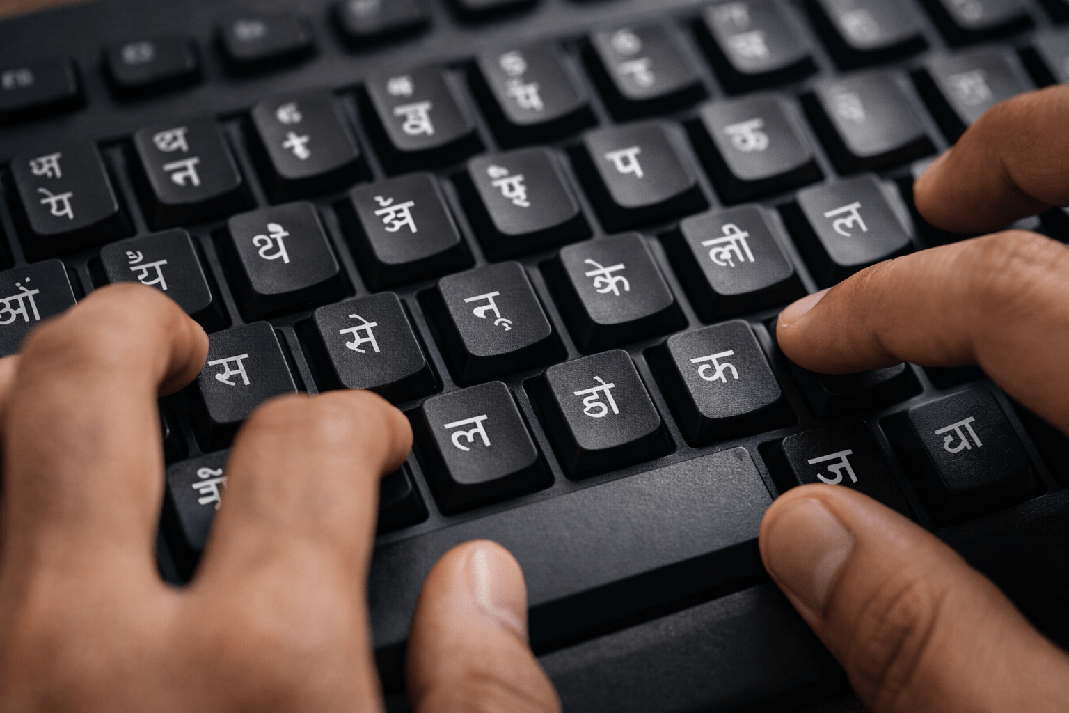 Krutidev Hindi typing finger placement guide