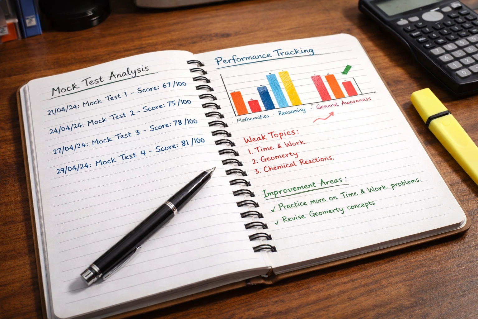 Mock test analysis notebook with performance tracking