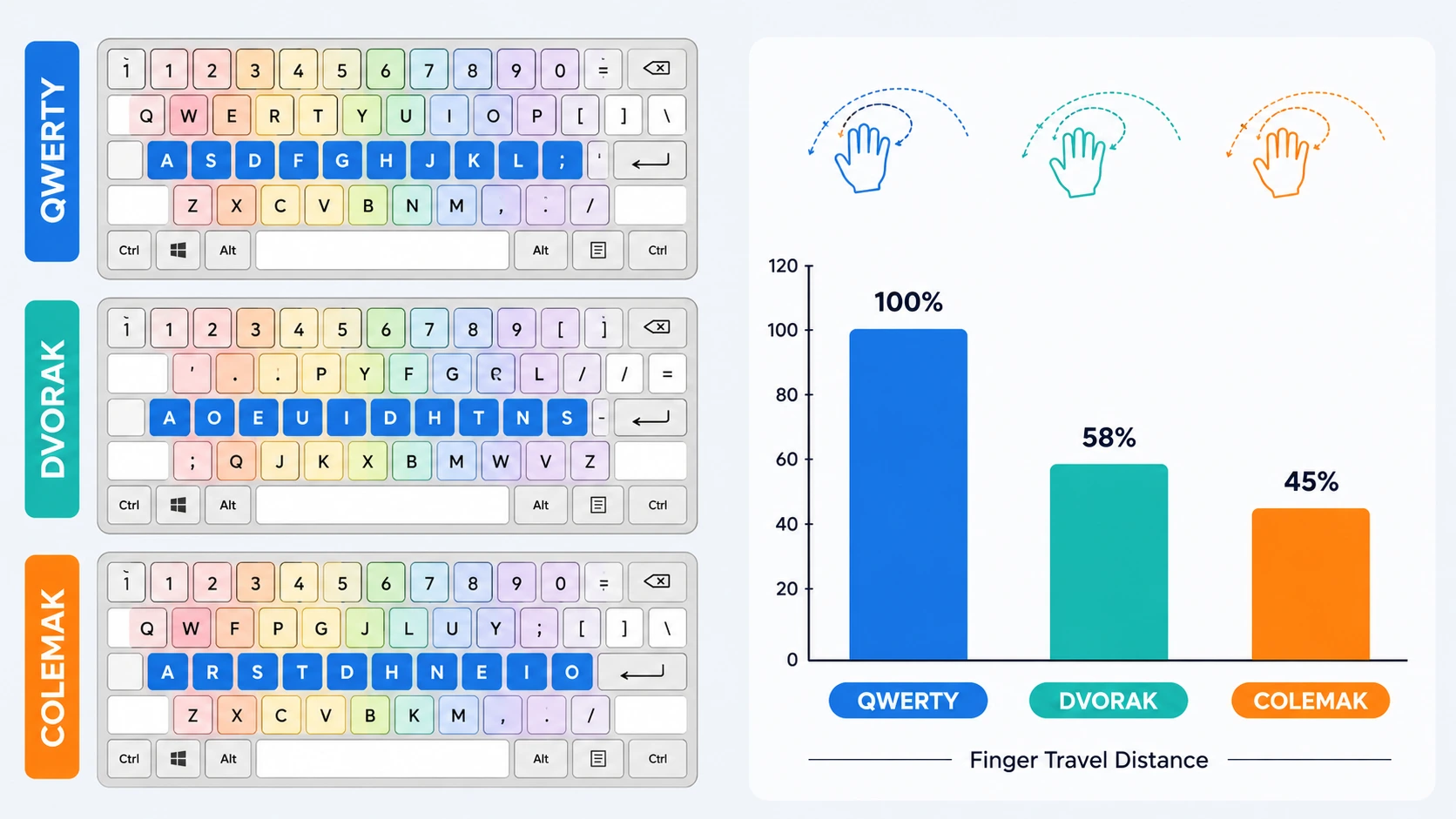 QWERTY vs Dvorak vs Colemak Keyboard Layout Speed Comparison Guide 2026 Hindi