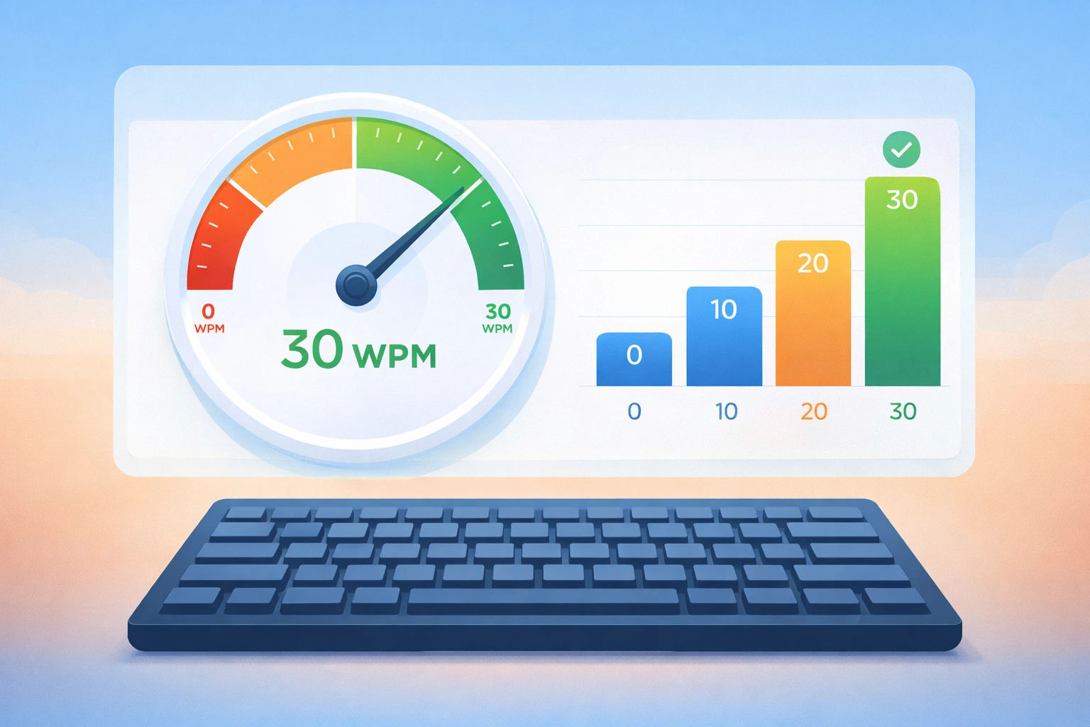 Railway Clerk Typing Test speed improvement guide 0 to 30 WPM step by step