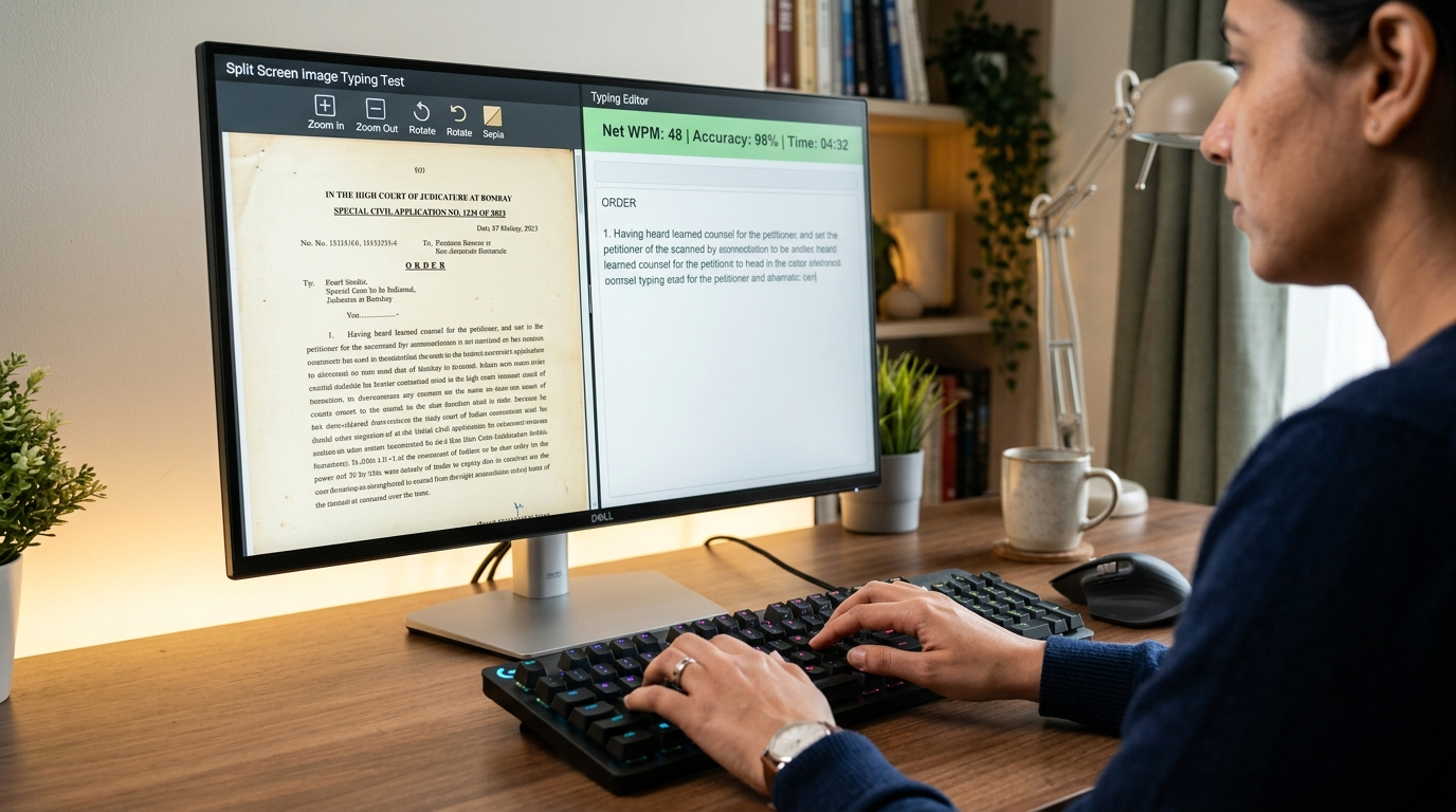 Image Typing — Split Screen Layout