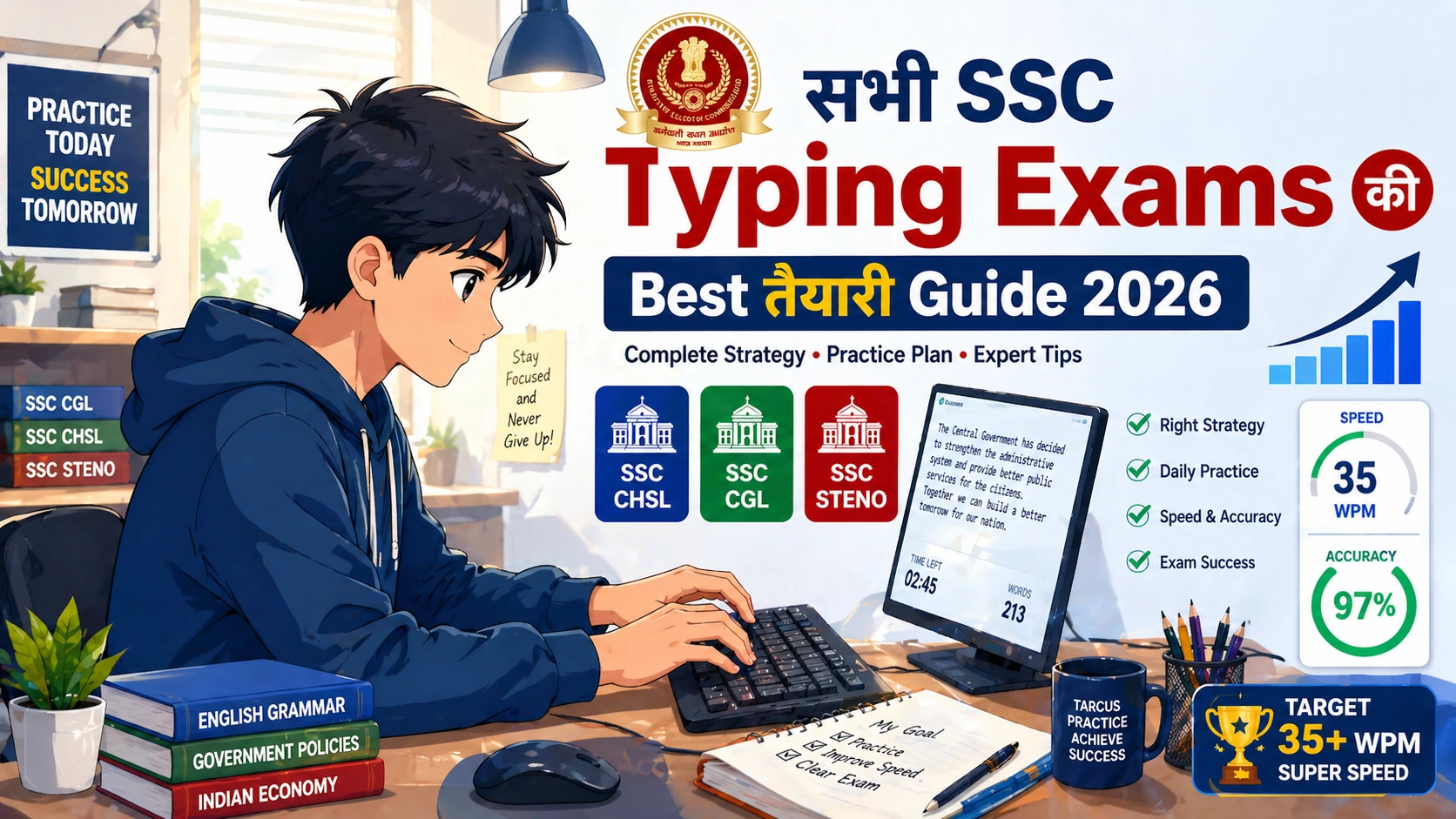 SSC Typing Exam Preparation Daily Routine Strategy 2026 stage wise month plan accuracy speed improvement