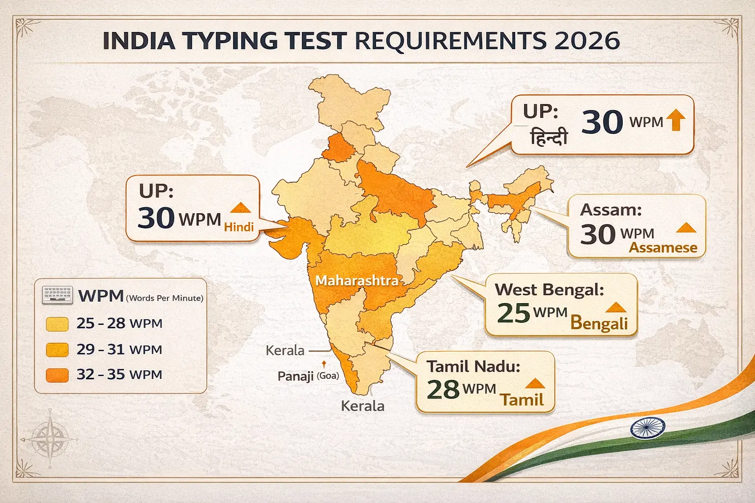 State government typing test requirements 2026