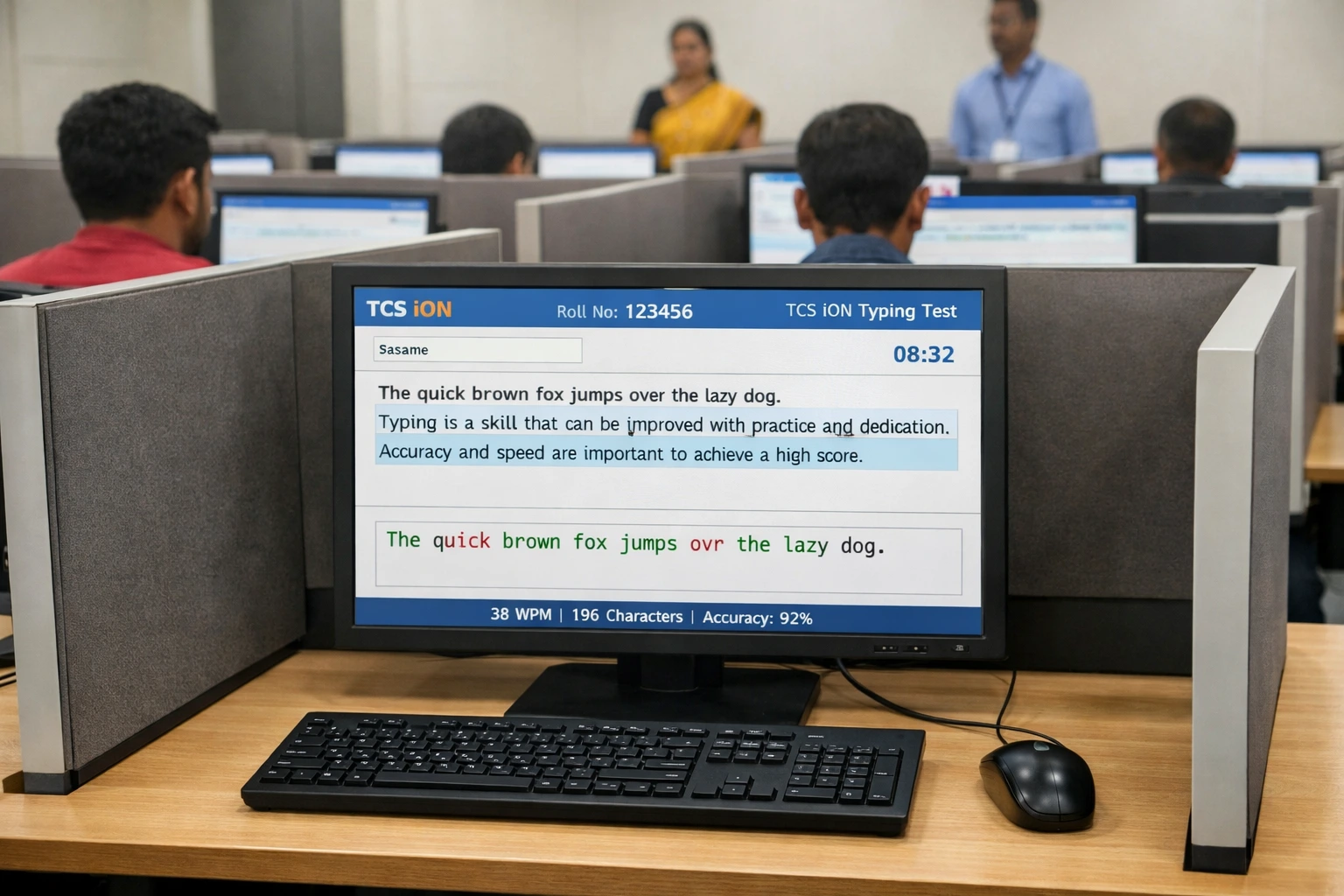 TCS iON typing test backspace policy demonstration