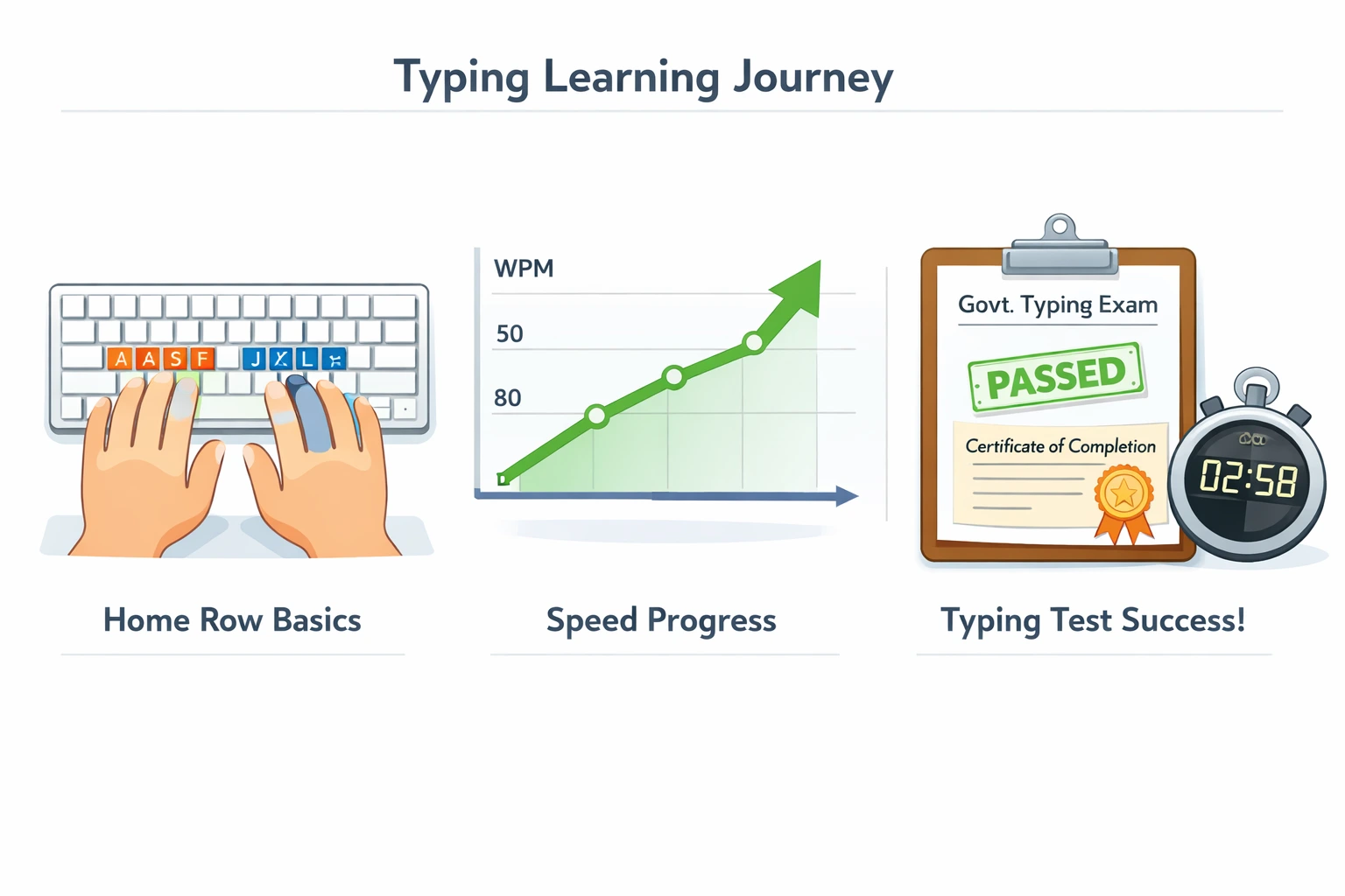 Daily typing practice routine exam mode tips speed improvement government exam preparation