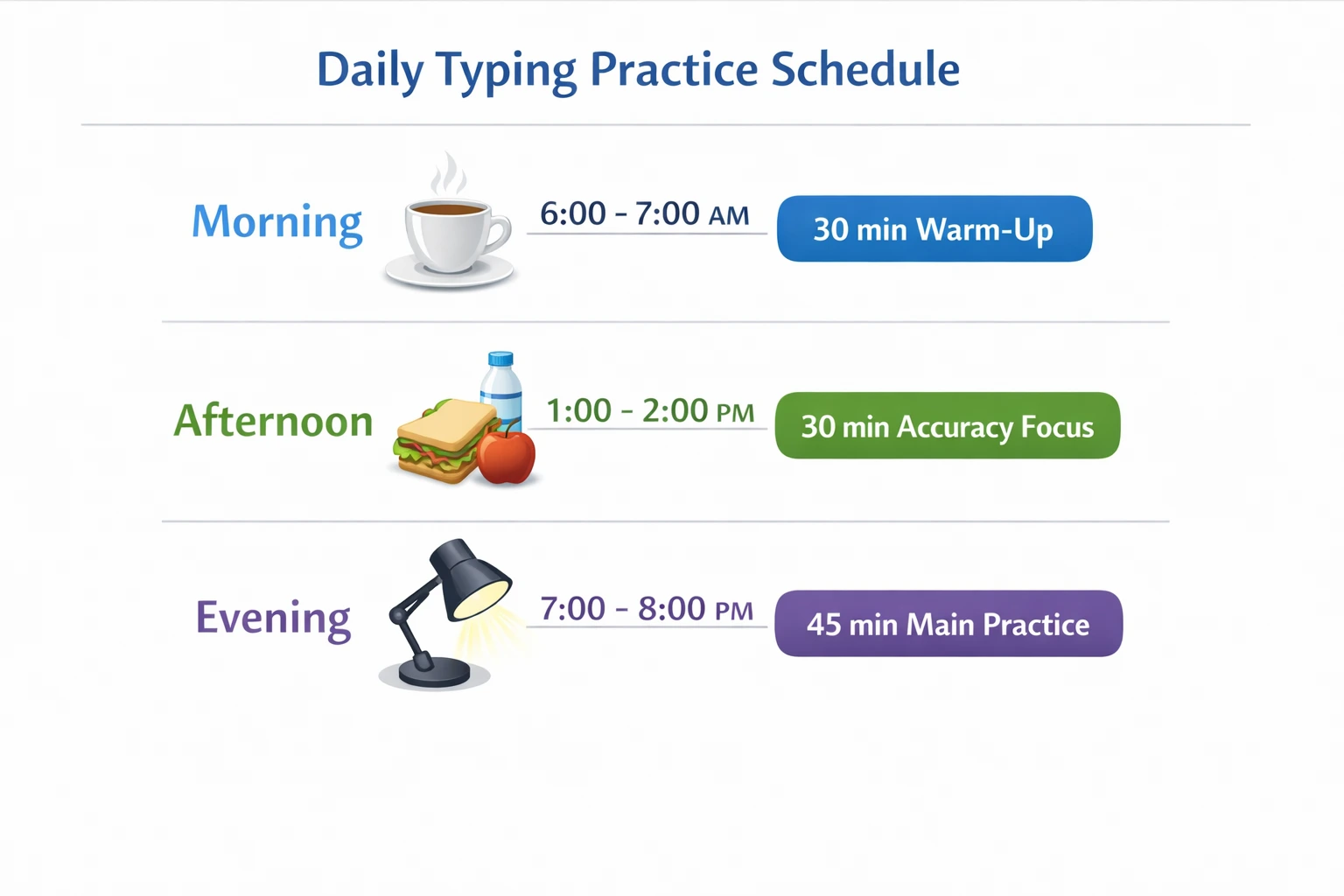 Typing speed progress tracking graph showing improvement over weeks